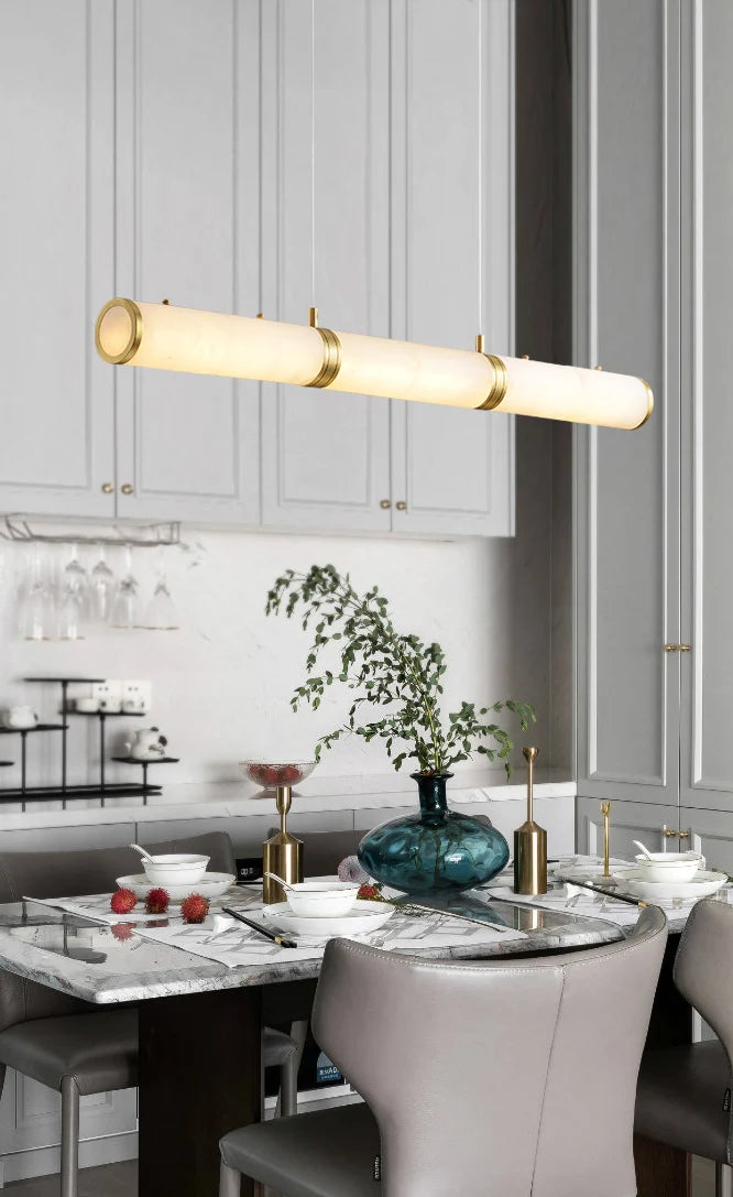 Alabaster Pillar Linear Chandelier