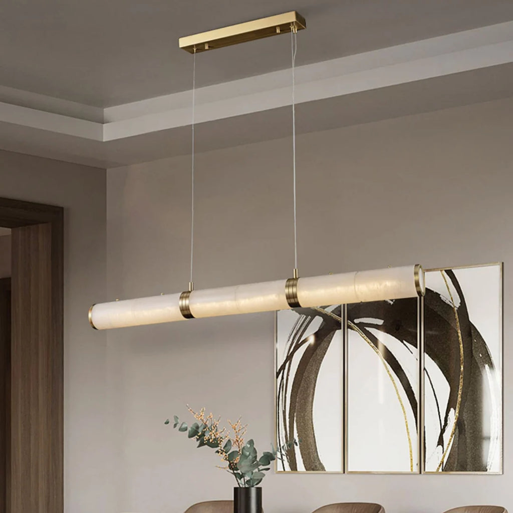 Alabaster Pillar Linear Chandelier