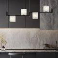 Simple Alabaster Square Box Chandelier