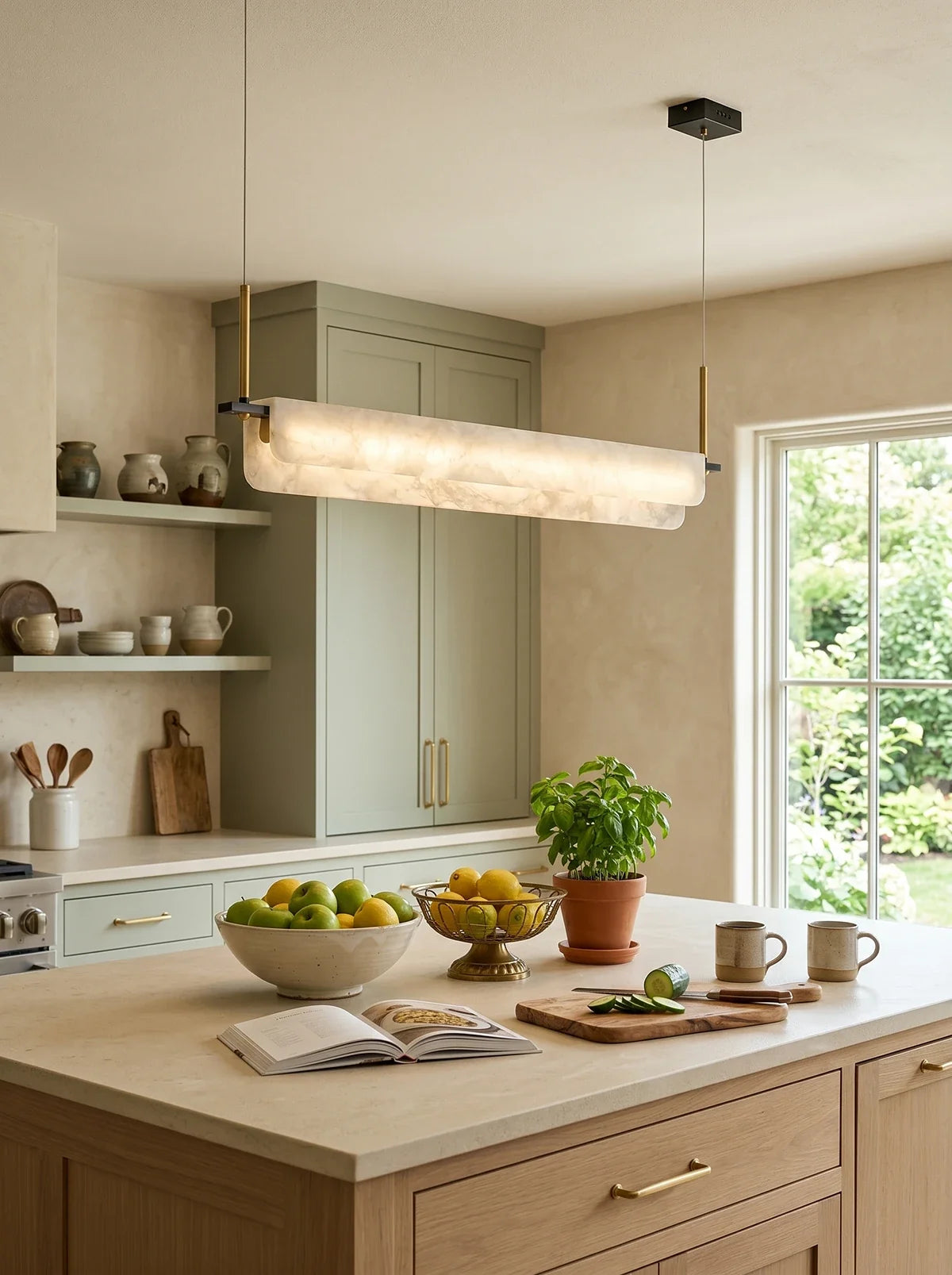 Alabaster Dining Linear Chandelier