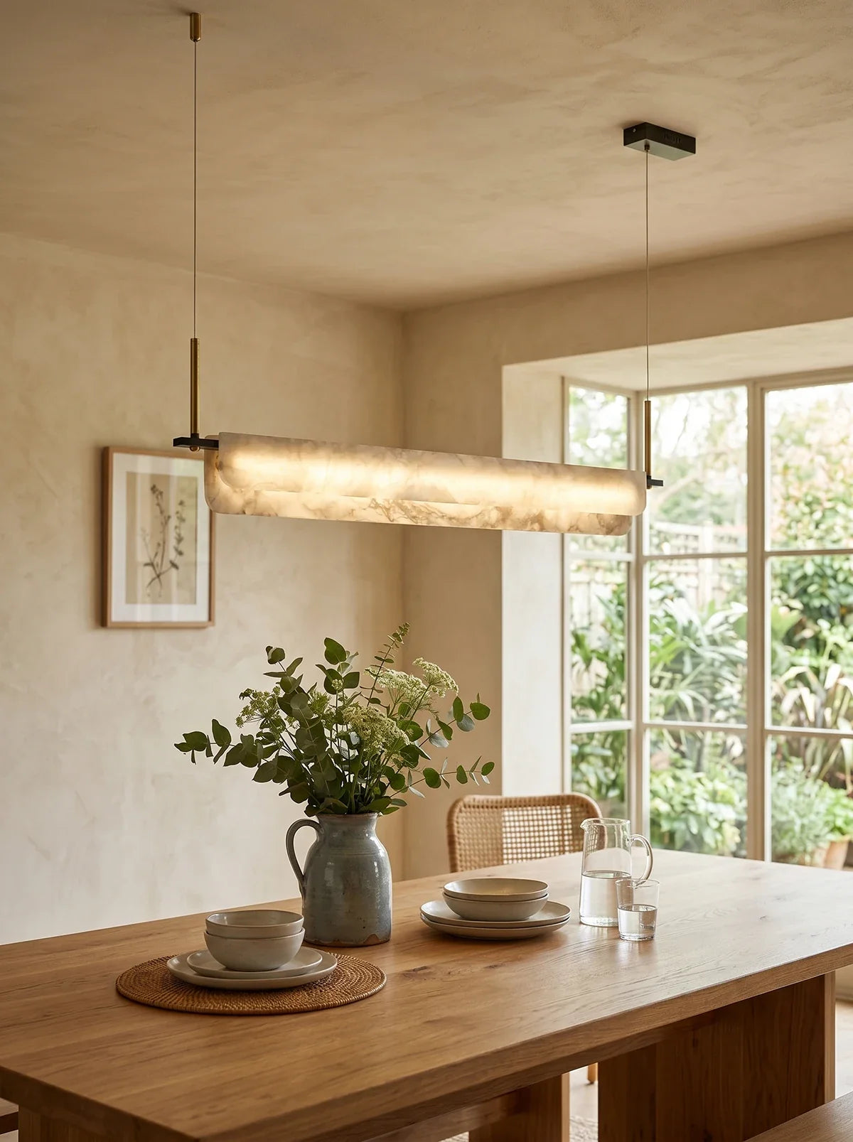 Alabaster Dining Linear Chandelier