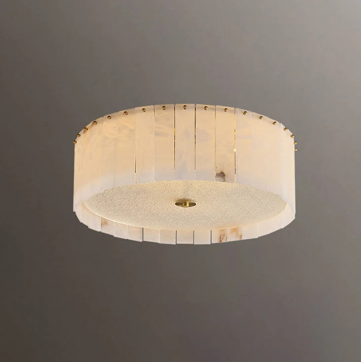 Alabaster Copper Round Ceiling Lamp