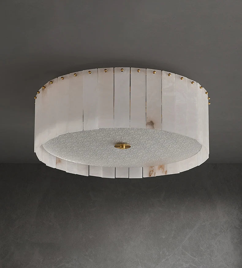 Alabaster Copper Round Ceiling Lamp