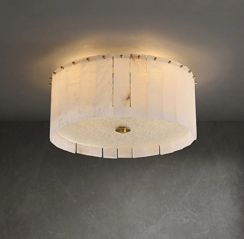 Alabaster Copper Round Ceiling Lamp