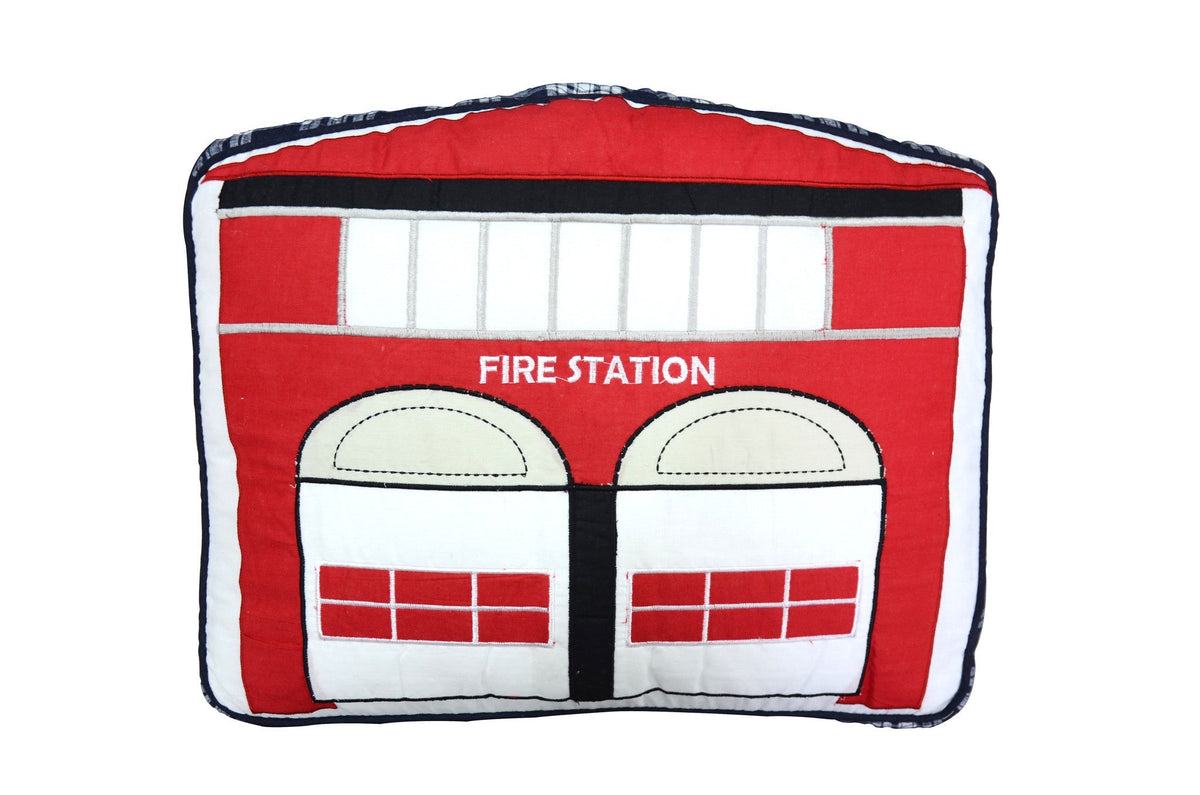 Ronnie Varsity Striped Fire Station House Novelty Decor Throw Pillow