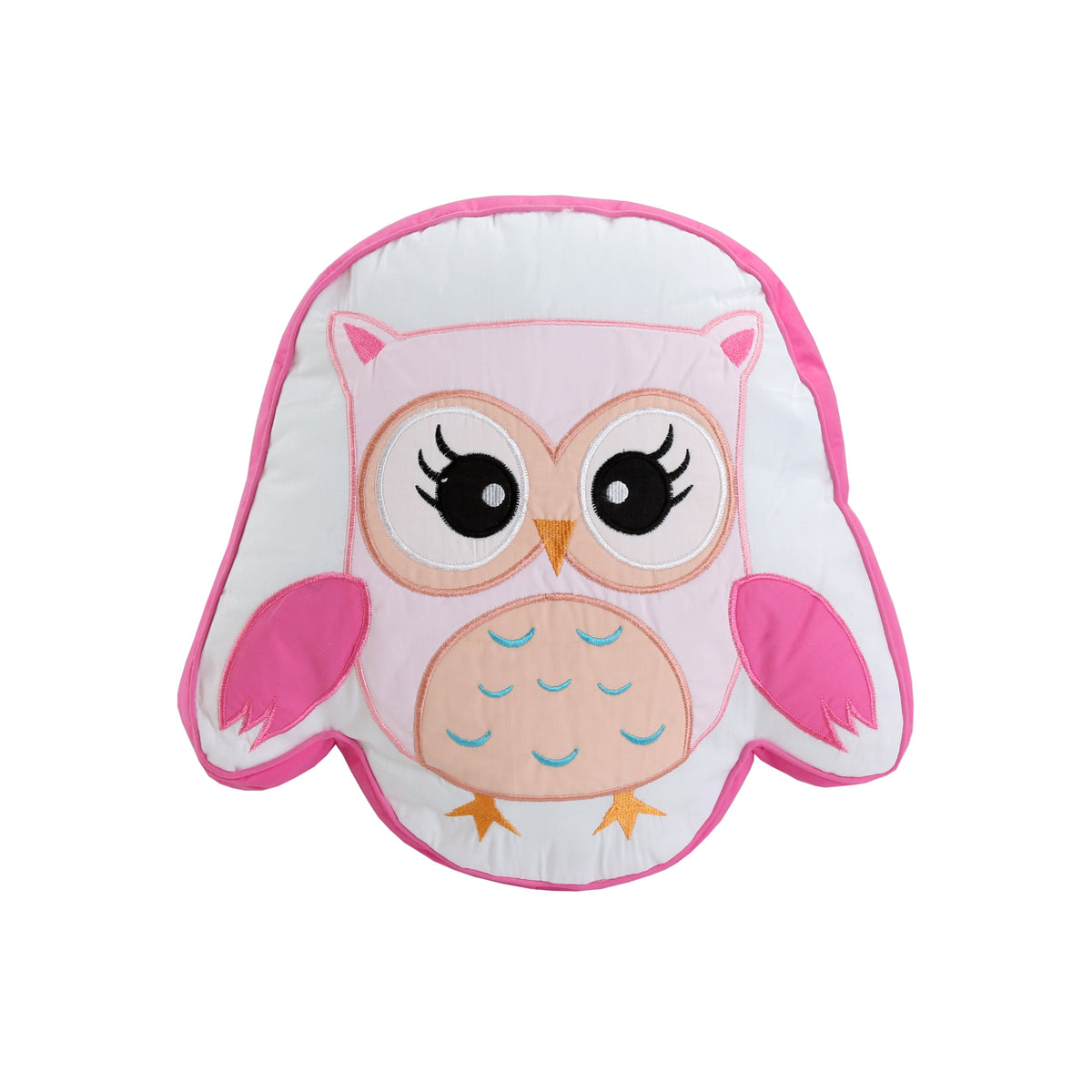Home Sweet Pink Owl Embroidered Novelty Decor Throw Pillow