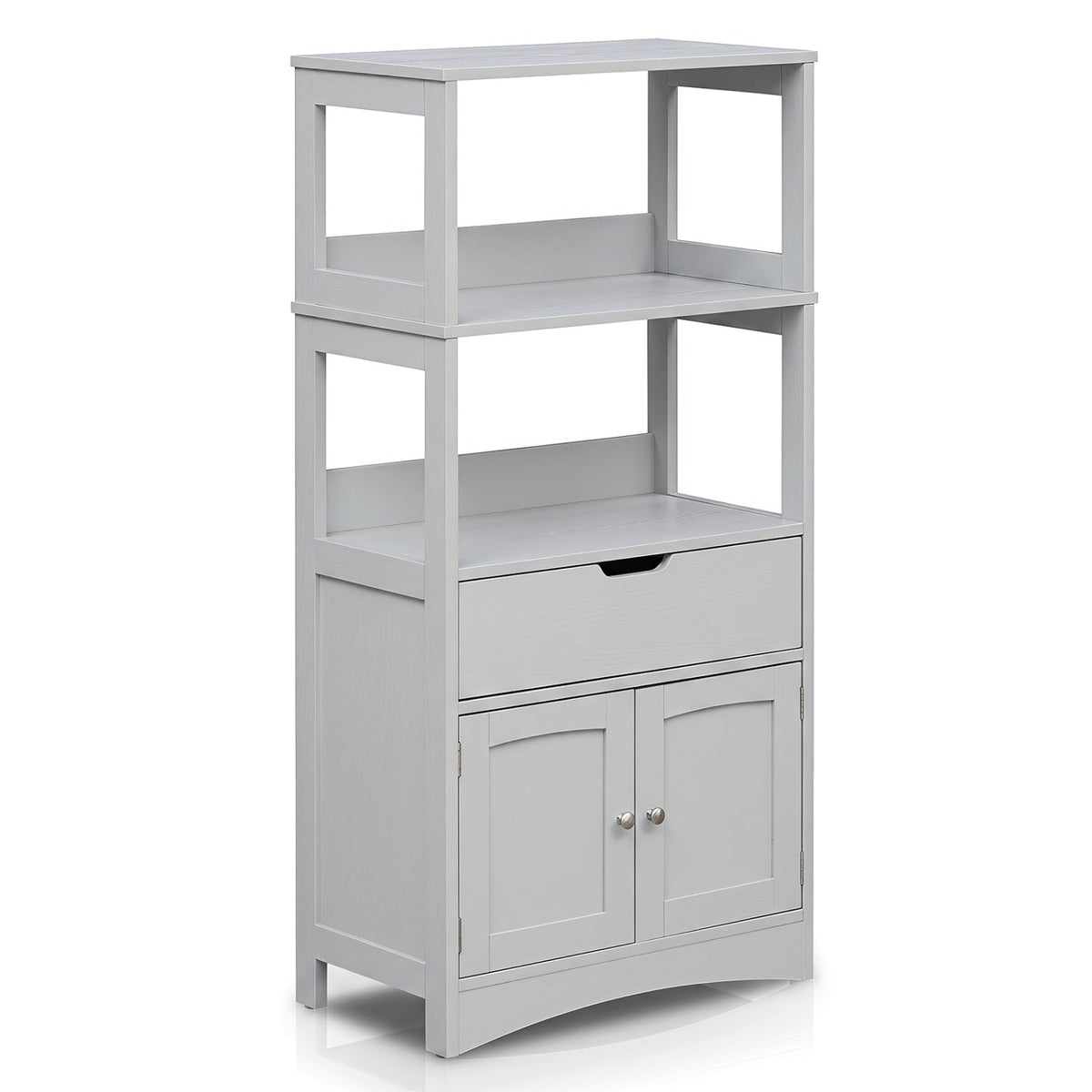 Bathroom Floor Cabinet with Open Shelves and Drawer