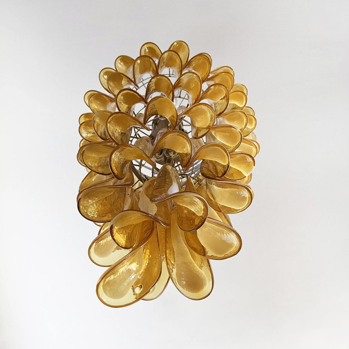 Petals Spiral Murano Amber Chandelier