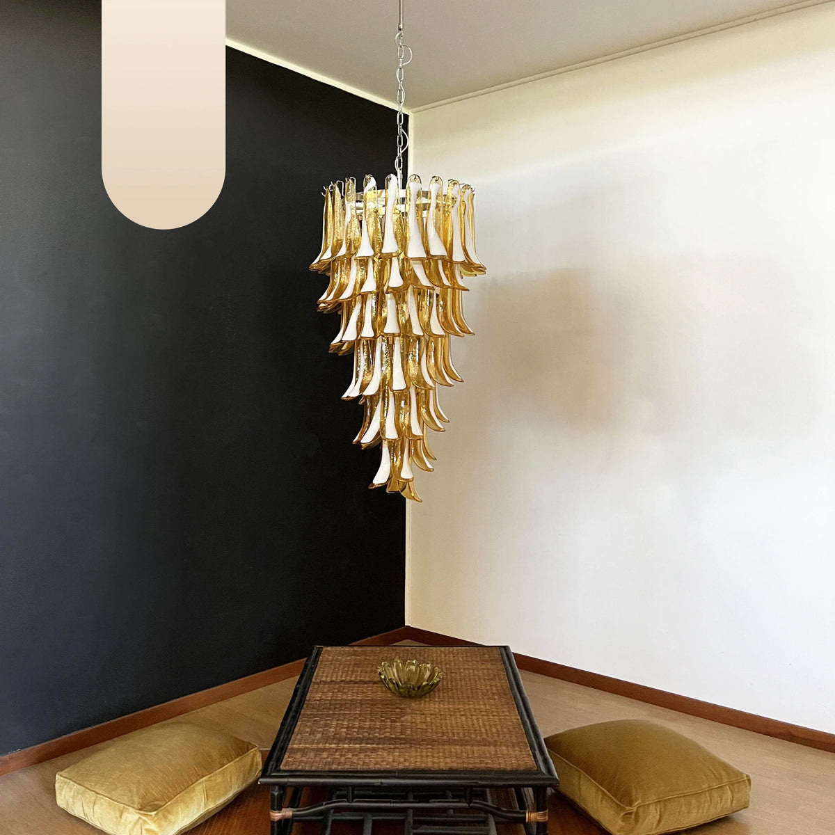 Petals Spiral Murano Amber Chandelier