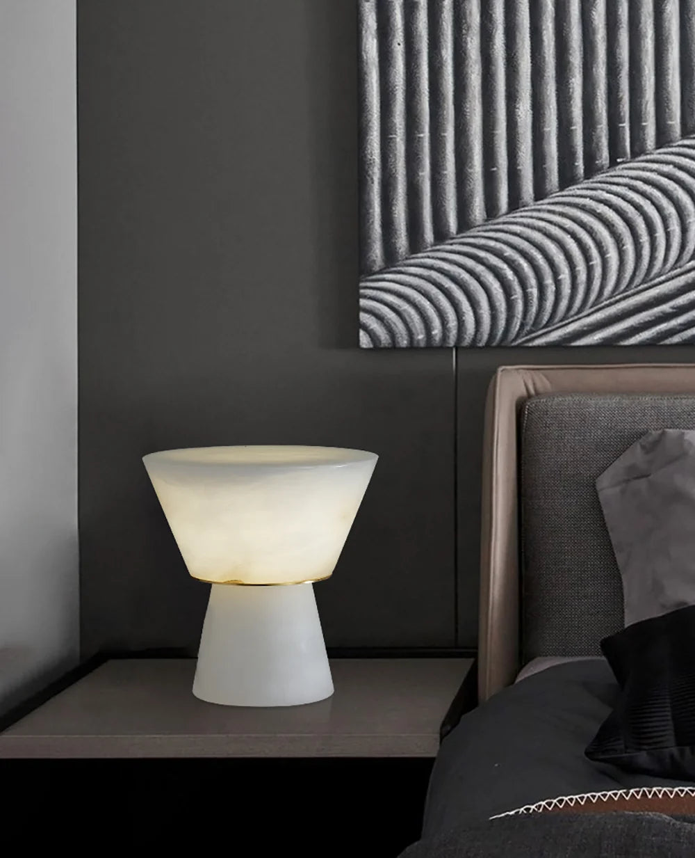 Conical Beta Alabaster Table Lamp