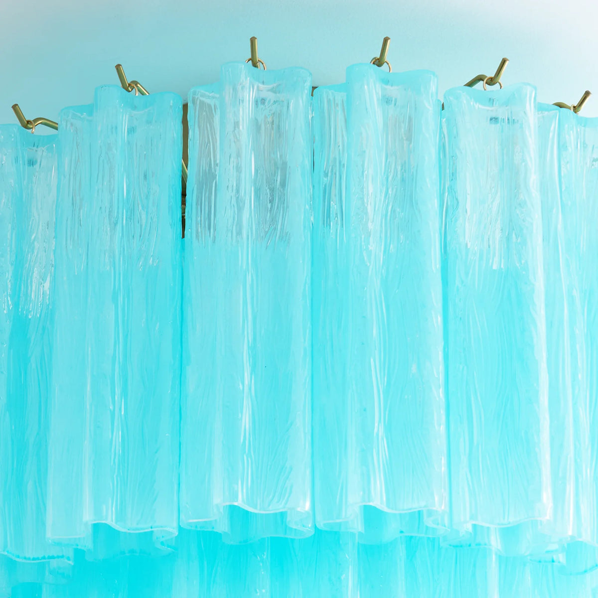 Blue Glass Tube Murano Ceiling Lamp