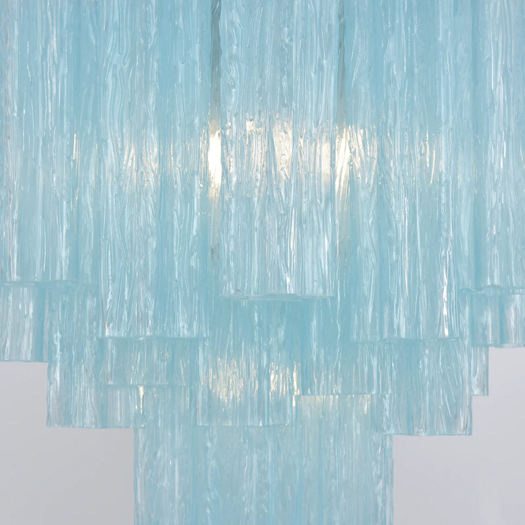 Marisol Fluted Blue Glass Tube Chandelier