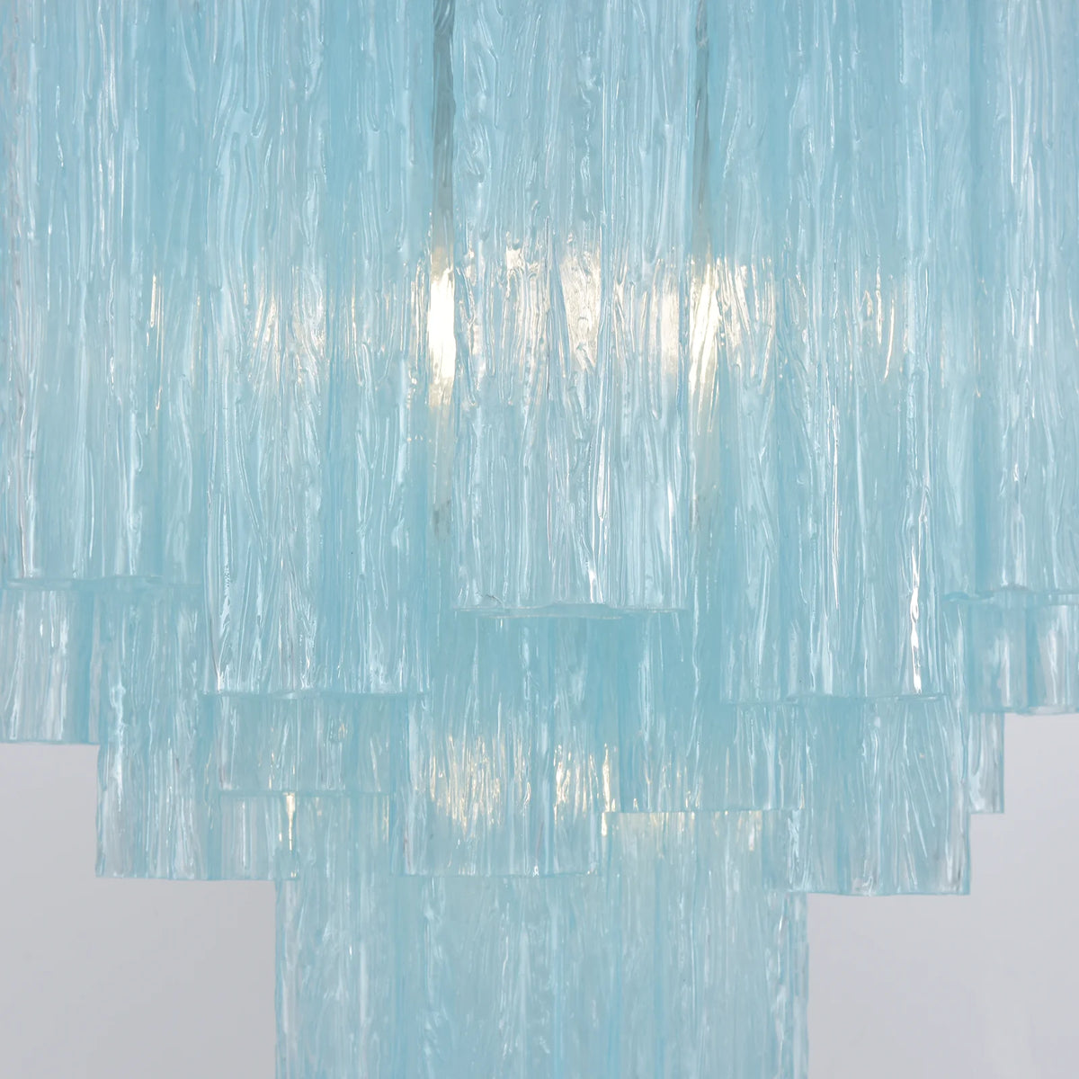 Marisol Fluted Blue Glass Tube Chandelier