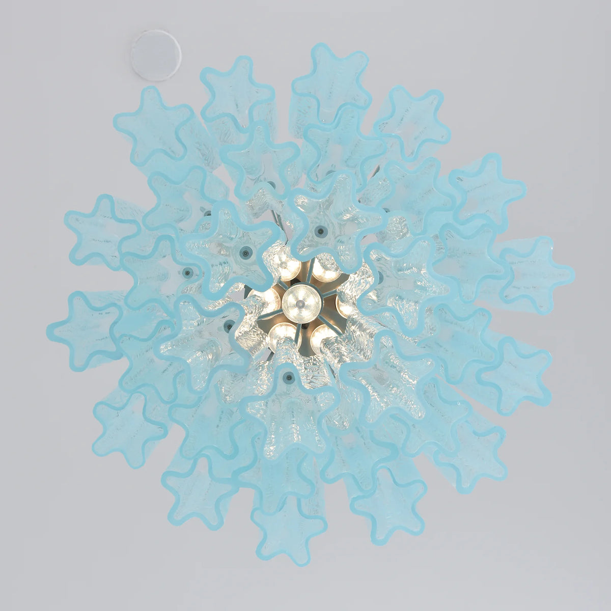 Marisol Fluted Blue Glass Tube Chandelier