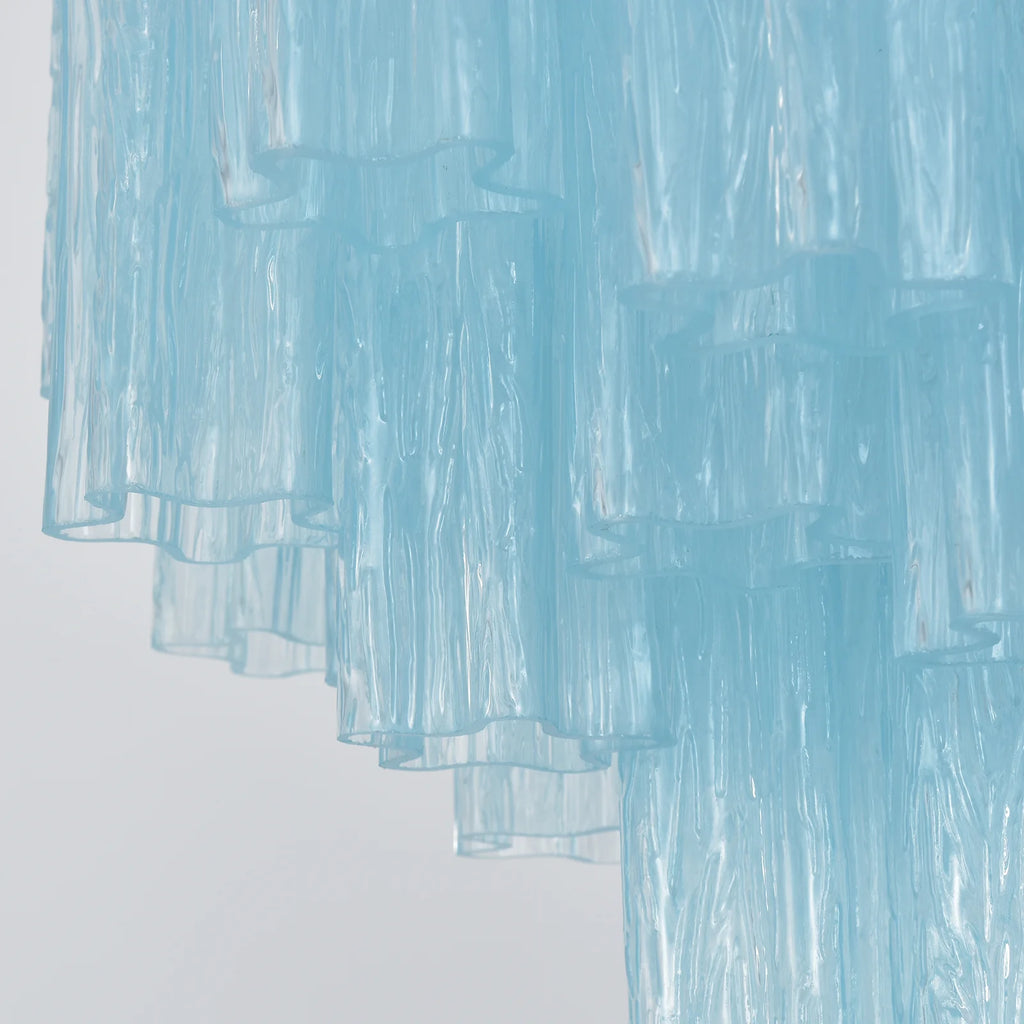 Marisol Fluted Blue Glass Tube Chandelier