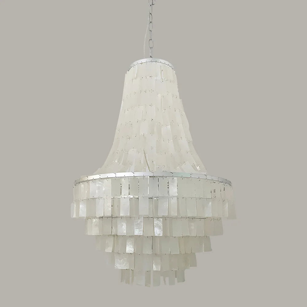 Boho Tiered Capiz Chandelier