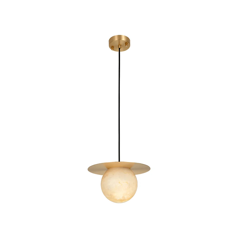 Saturn Round Alabaster Pendant Light