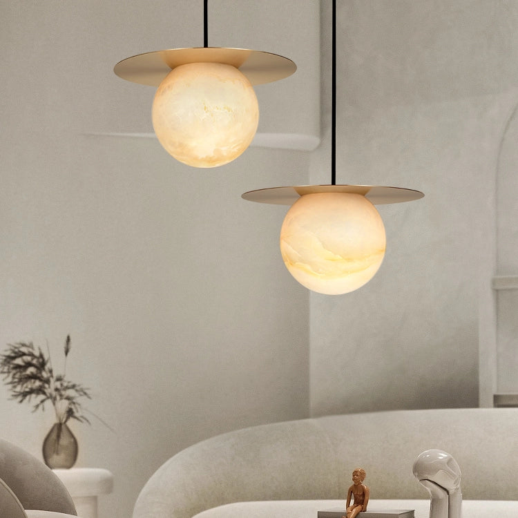 Saturn Round Alabaster Pendant Light