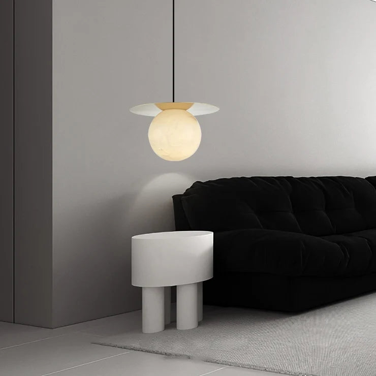 Saturn Round Alabaster Pendant Light