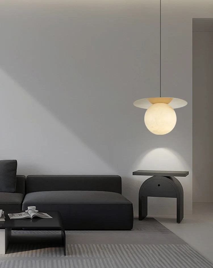 Saturn Round Alabaster Pendant Light