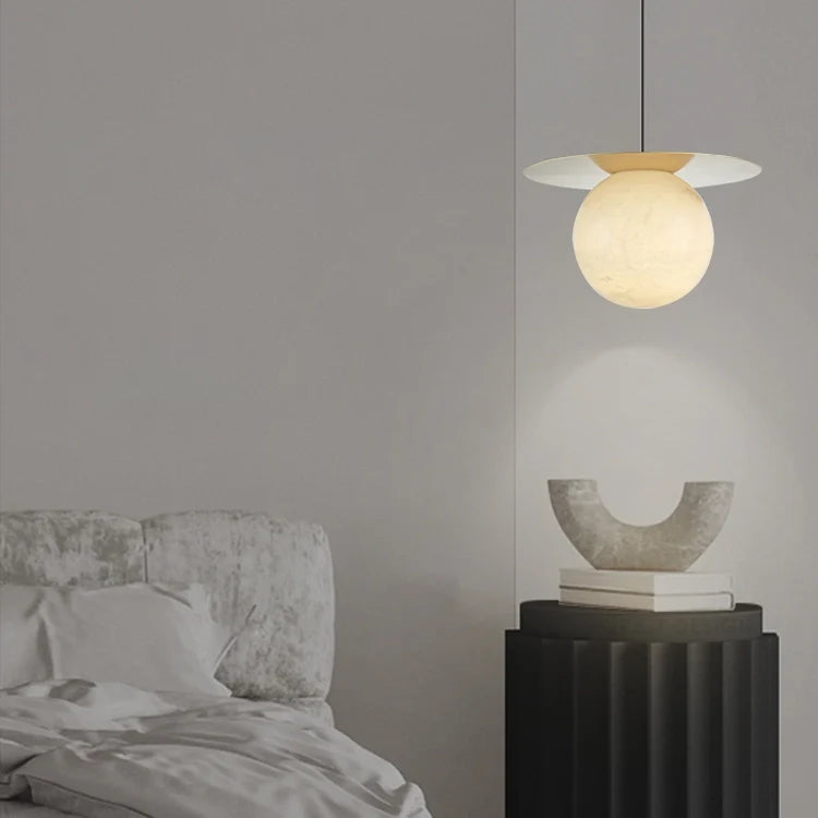 Saturn Round Alabaster Pendant Light