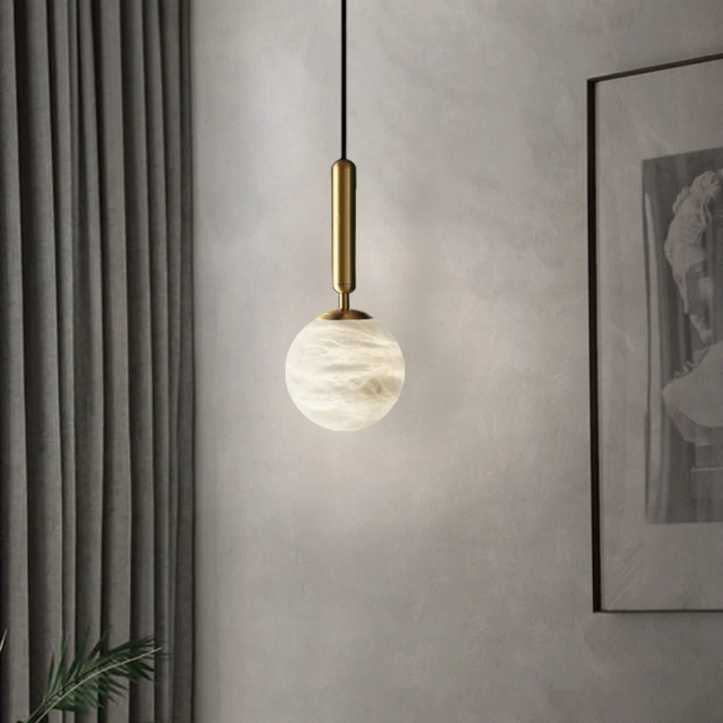 Bosso Brass Alabaster Pendant Lamp