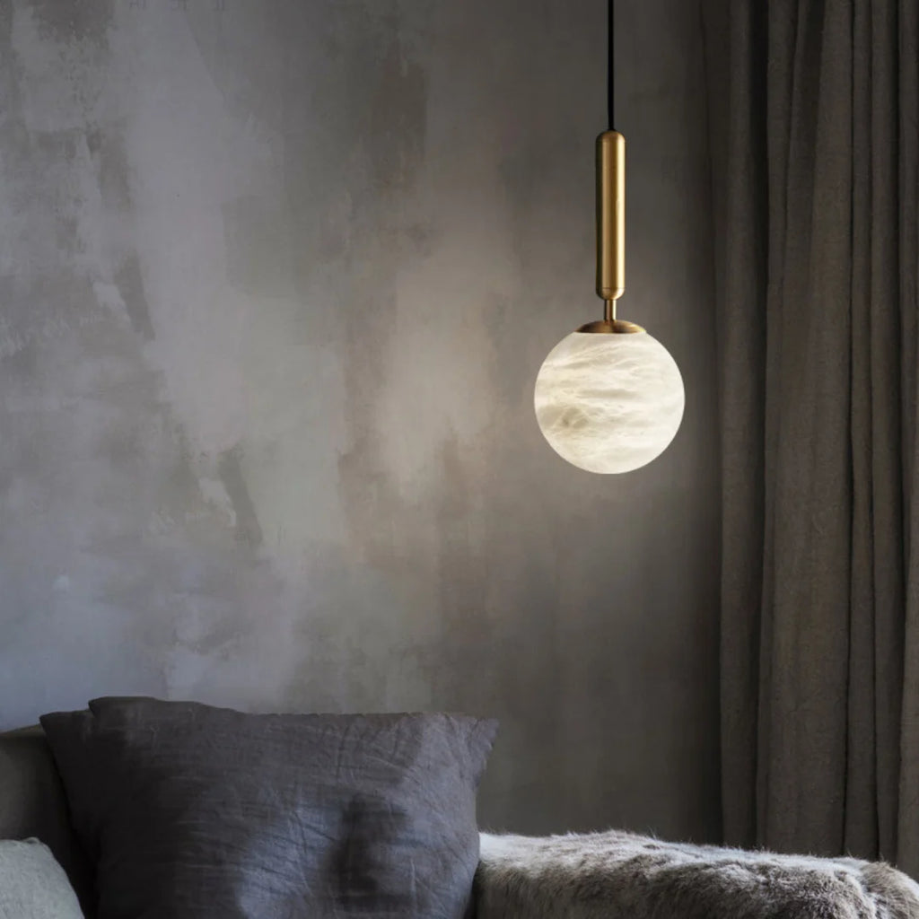 Bosso Brass Alabaster Pendant Lamp