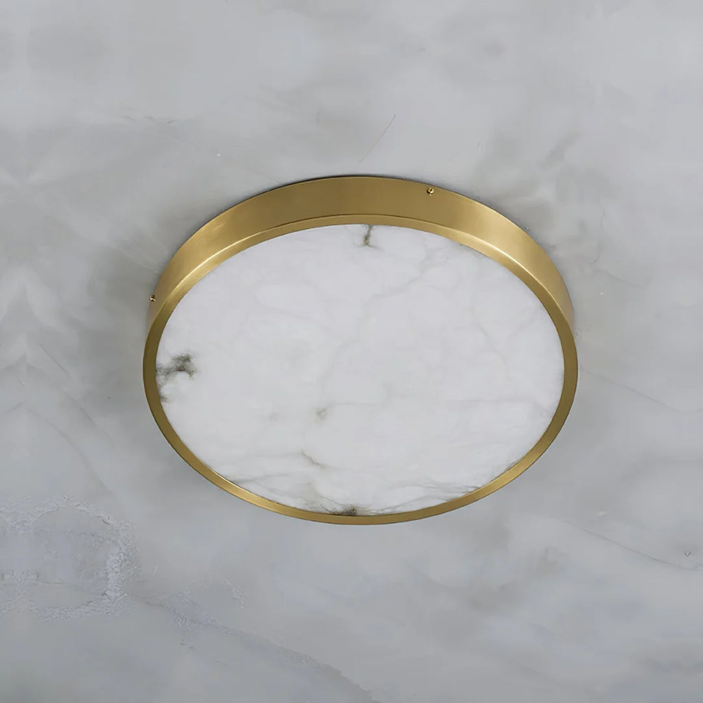 Column Alabaster Round Ceiling Lamp
