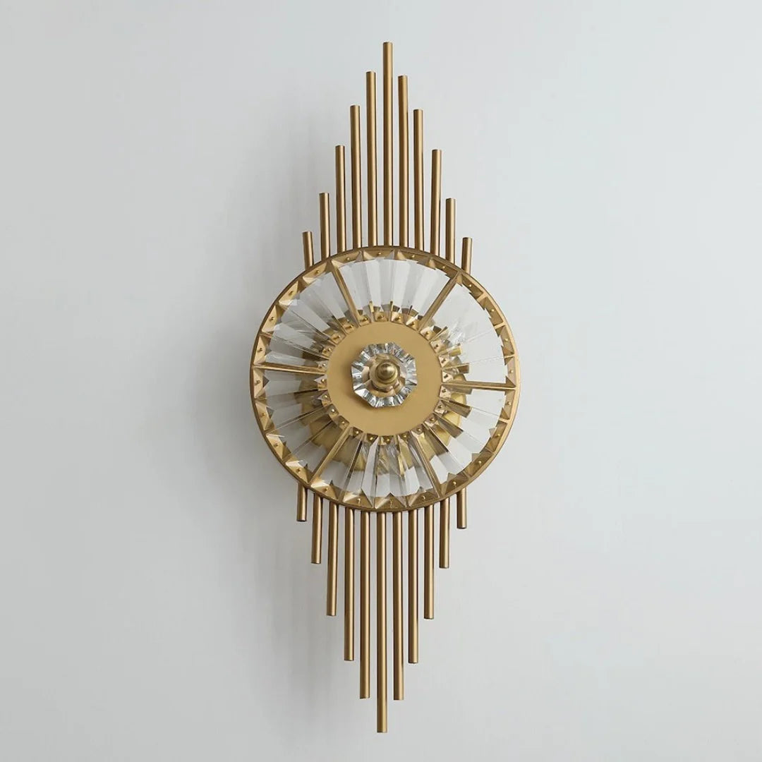 Crystal Gear Gold Wall Light