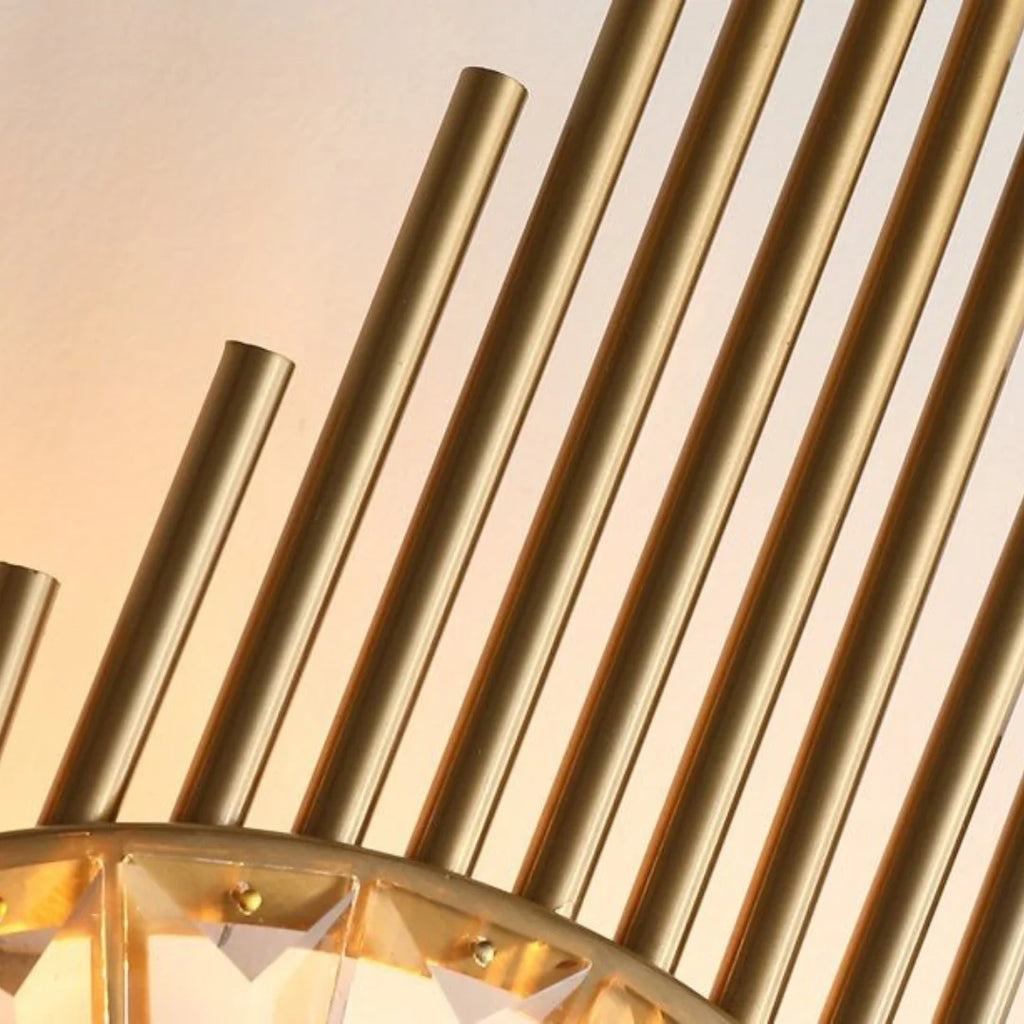 Crystal Gear Gold Wall Light