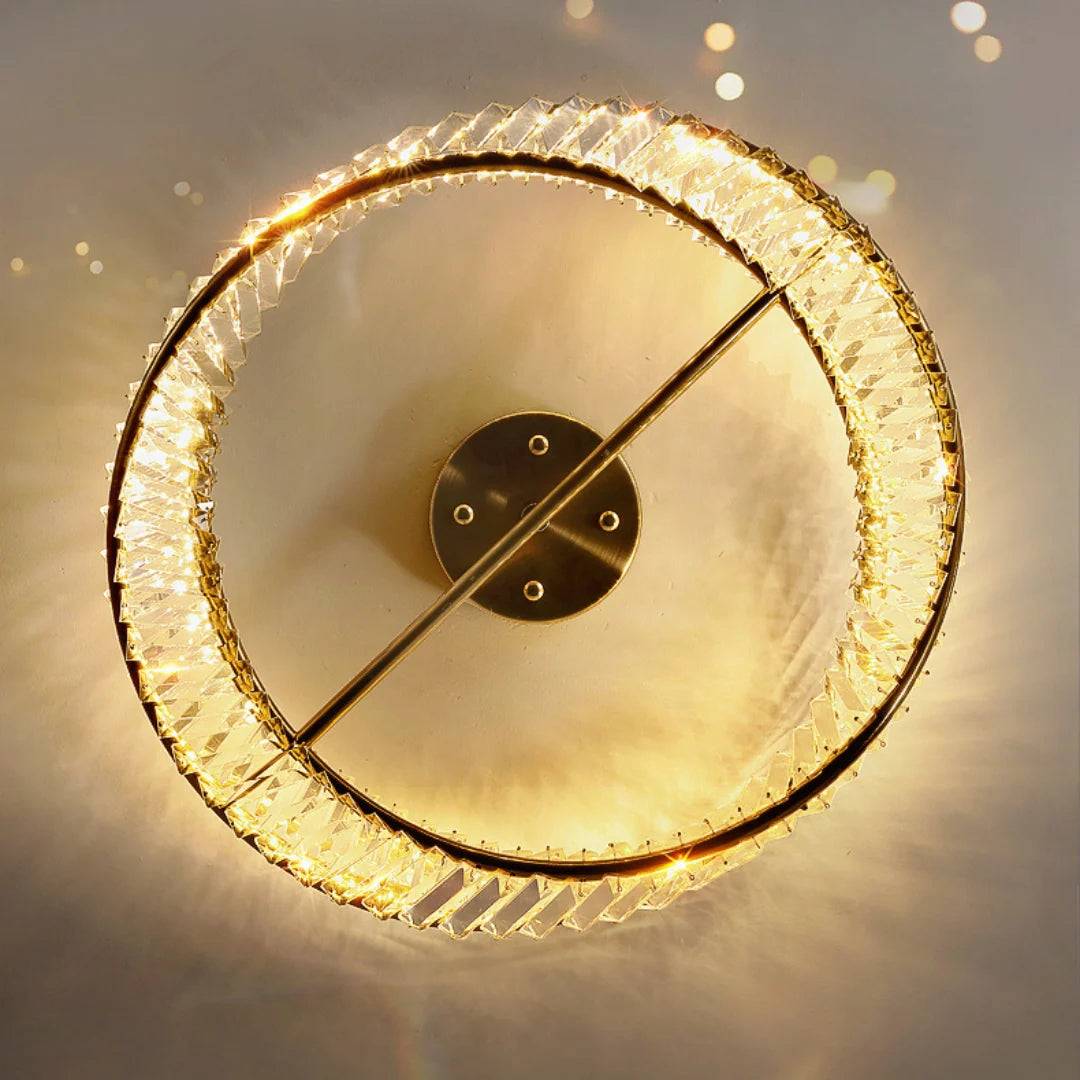 Wave Circular Crystal Ceiling Lamp