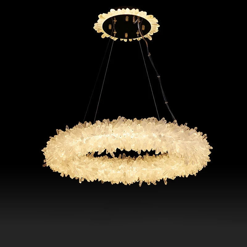 Crystal Brass Round Chandelier