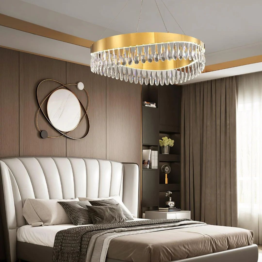 Golden Ring Crystal Light Luxury Chandelier