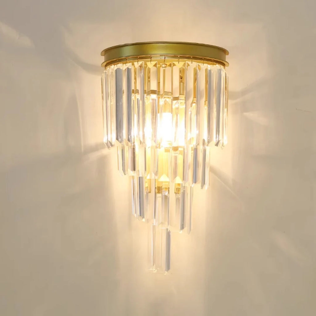 Crystal Tiered Tapered Wall Light