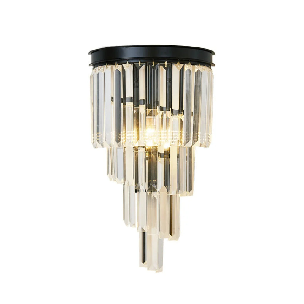 Crystal Tiered Tapered Wall Light