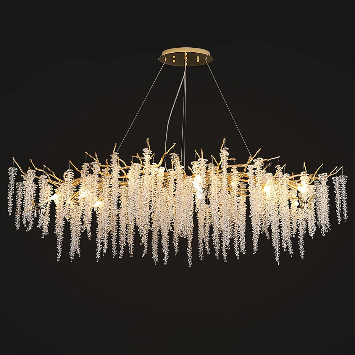 Crystal Wicker Chandelier
