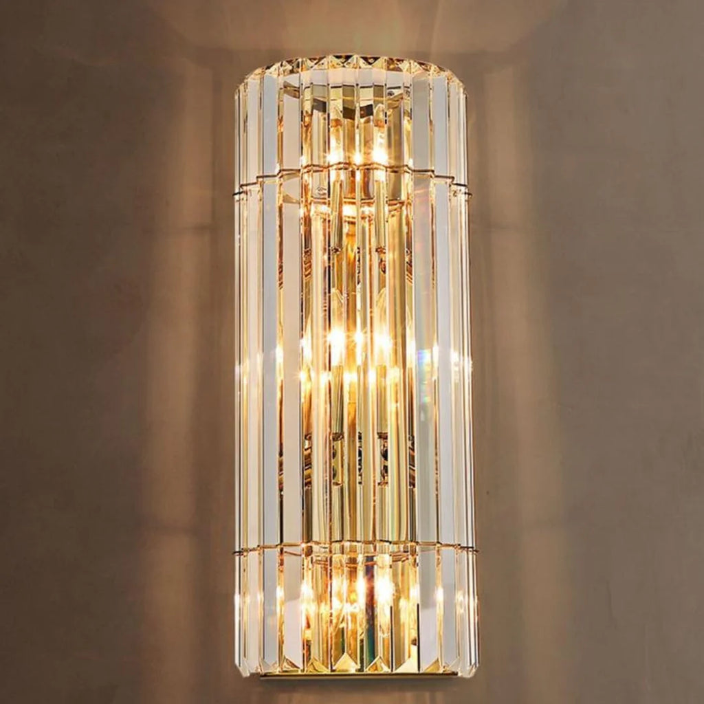 Cylindrical Crystal Wall Light