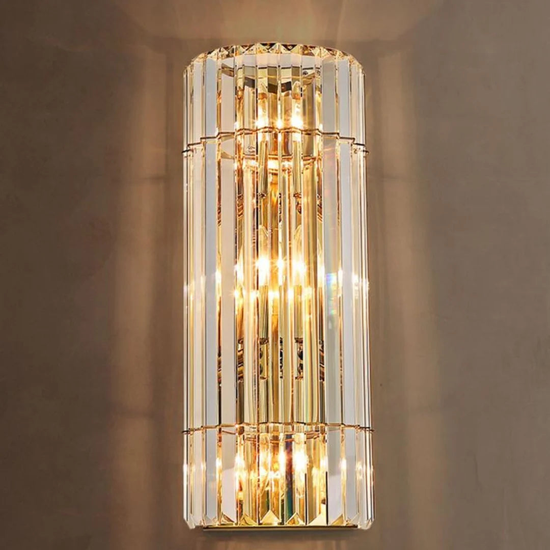 Cylindrical Crystal Wall Light