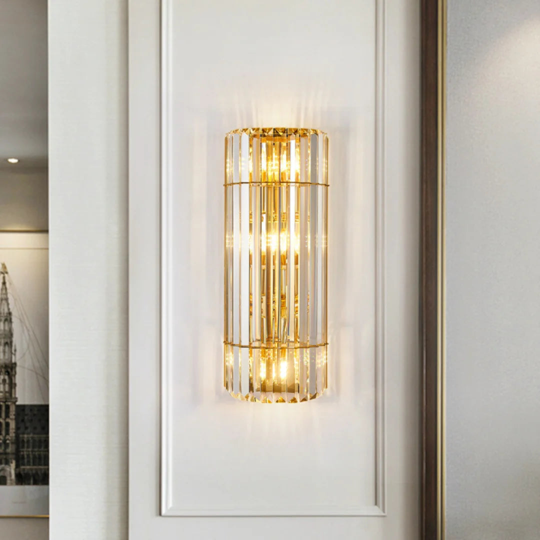 Cylindrical Crystal Wall Light