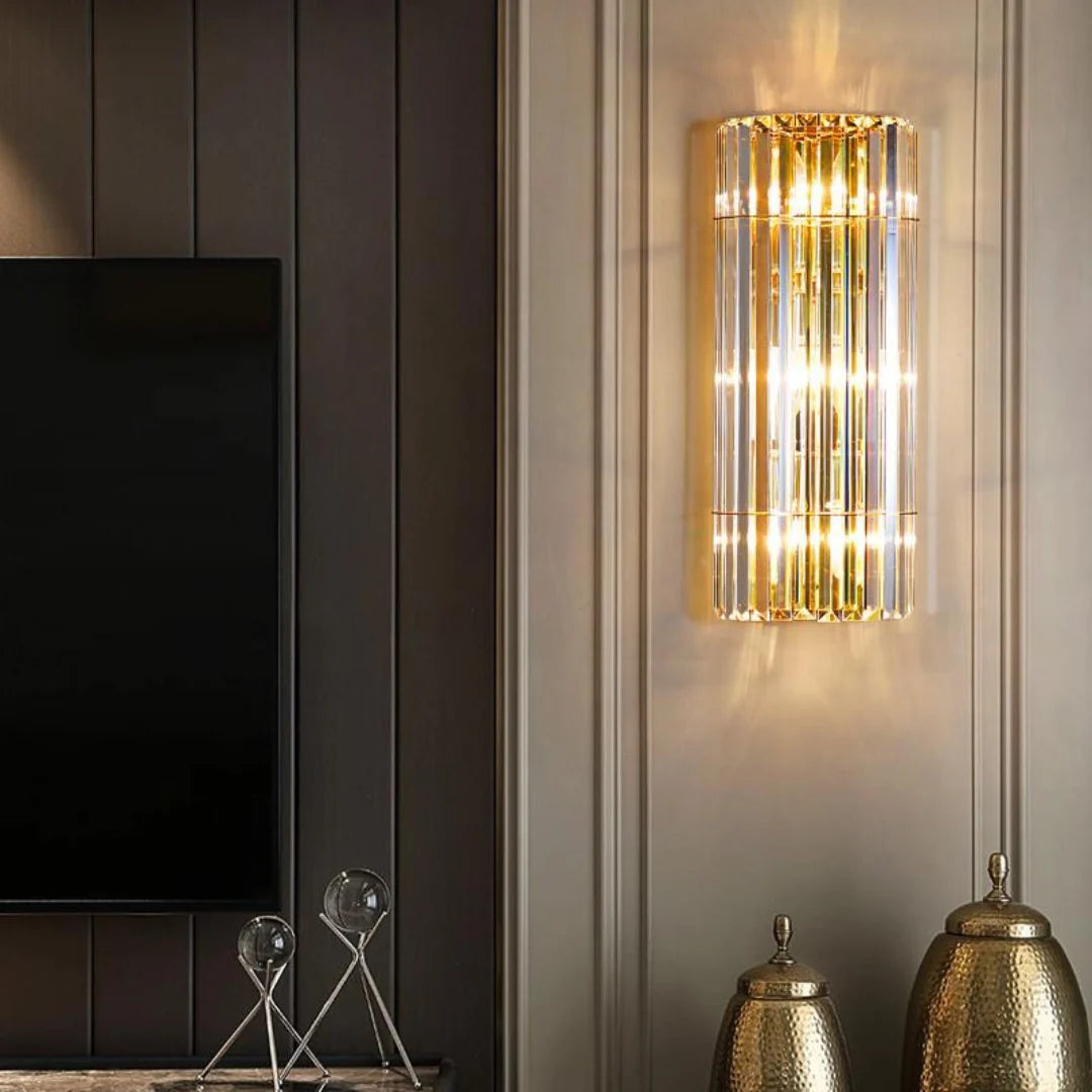 Cylindrical Crystal Wall Light