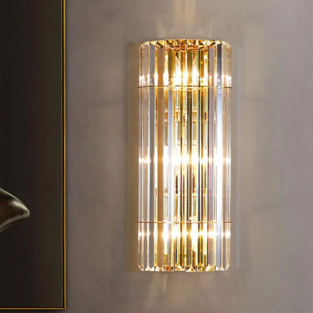 Cylindrical Crystal Wall Light