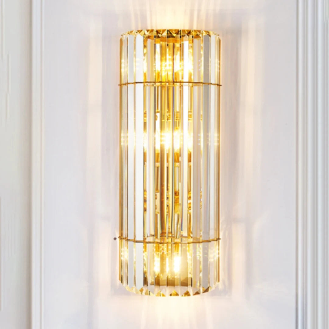 Cylindrical Crystal Wall Light