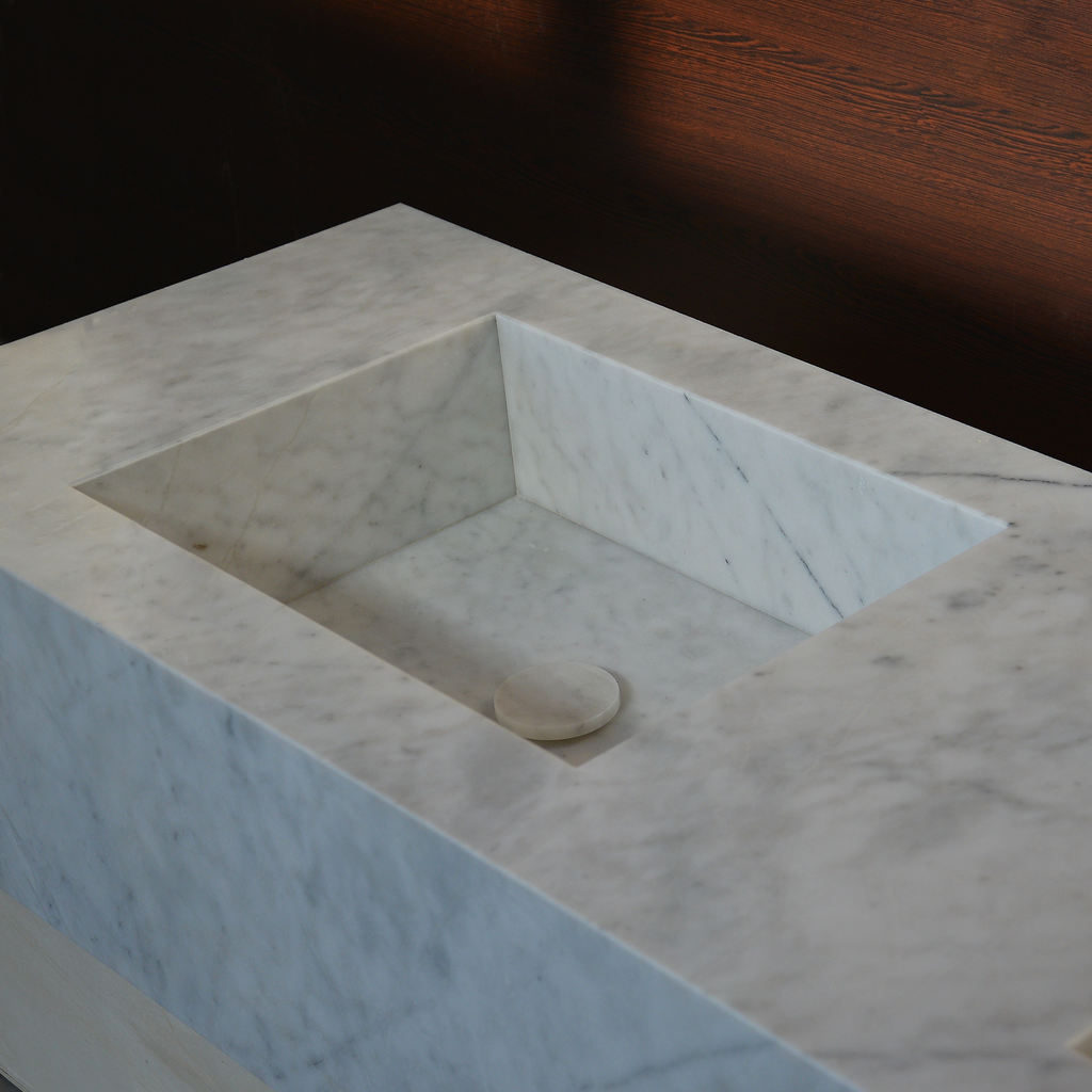 Lilac Marble Handcrafted Sink - Custom Sculptural Statement Bathroom Vanity Piece