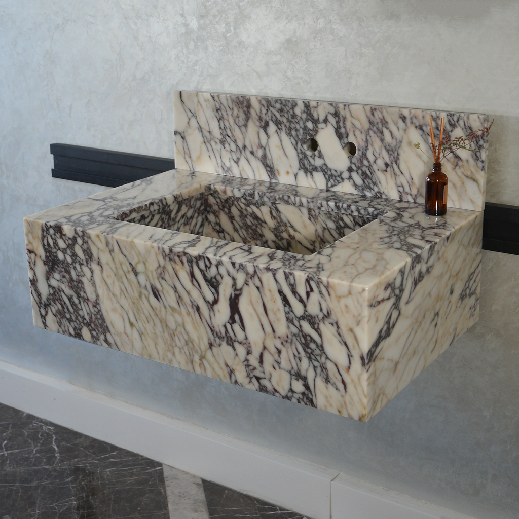 Calacatta Viola Premium Natural Marble Sink - Custom Handcrafted