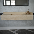 Travertine Bathroom Sink Handcrafted Custom Vein Cut Beige Artisan