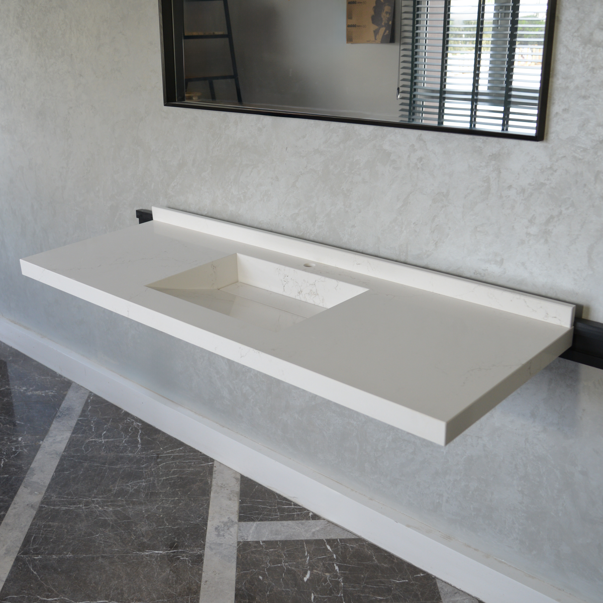 Handcrafted Non-Porous Quartz Kitchen Sink with Seamless Surface