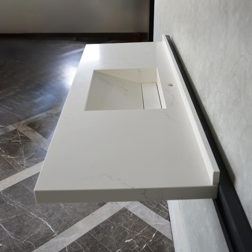Handcrafted Non-Porous Quartz Kitchen Sink with Seamless Surface