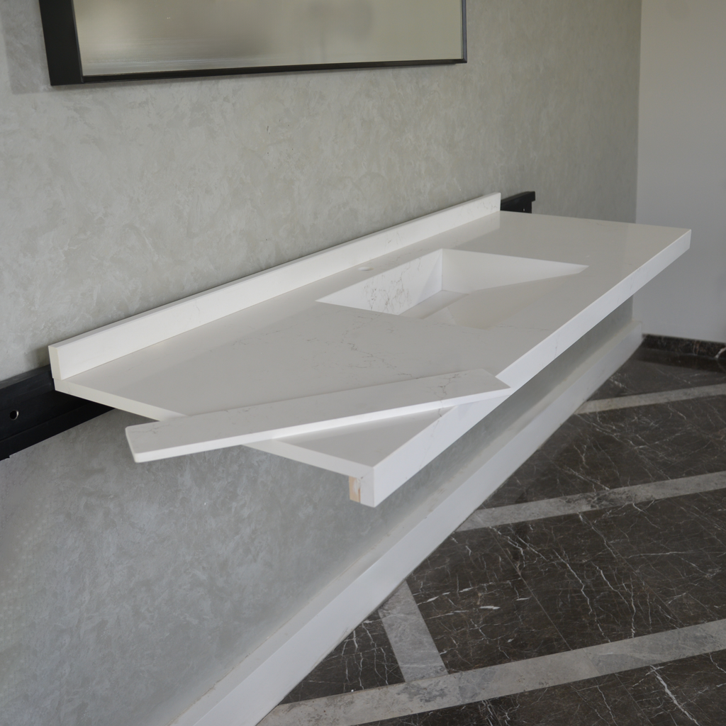 Handcrafted Non-Porous Quartz Kitchen Sink with Seamless Surface