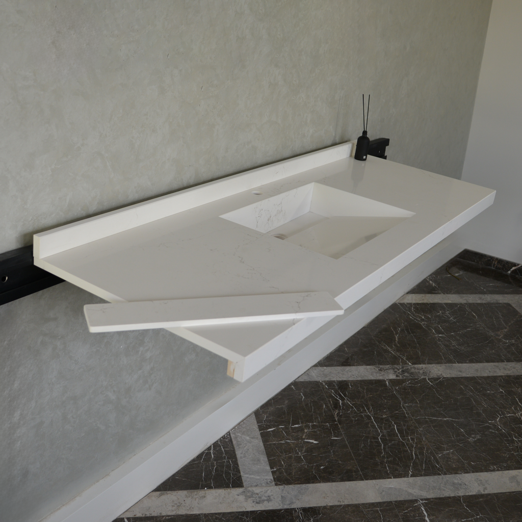 Handcrafted Non-Porous Quartz Kitchen Sink with Seamless Surface