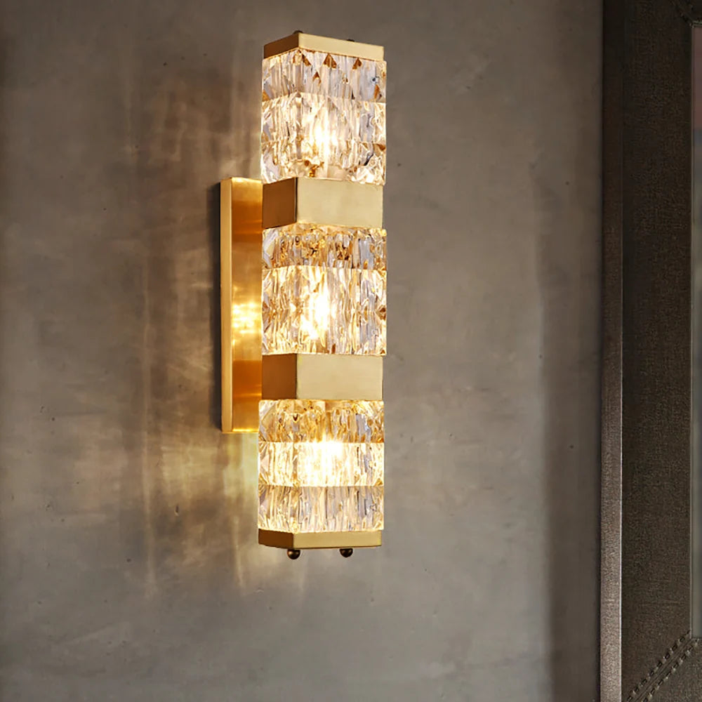 Dacio Golden Luxury Crystal Wall Lamp